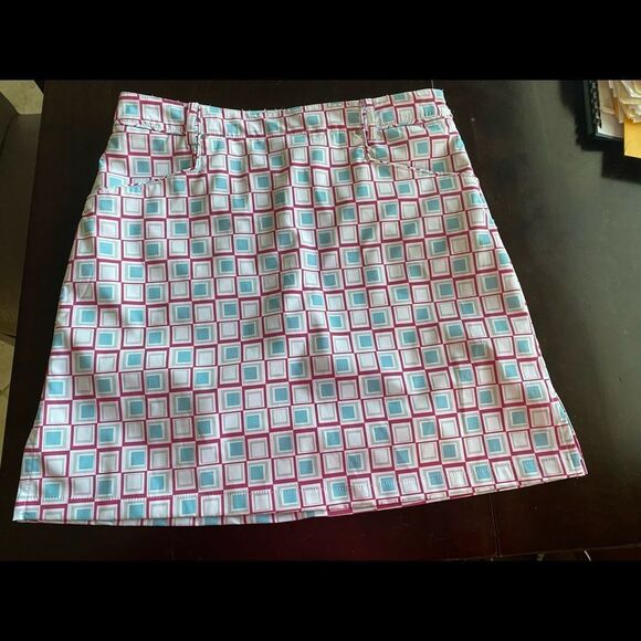 NVO by Lanctot Plaid pink, white and blue Golf skort! Front pockets! - Picture 1 of 10